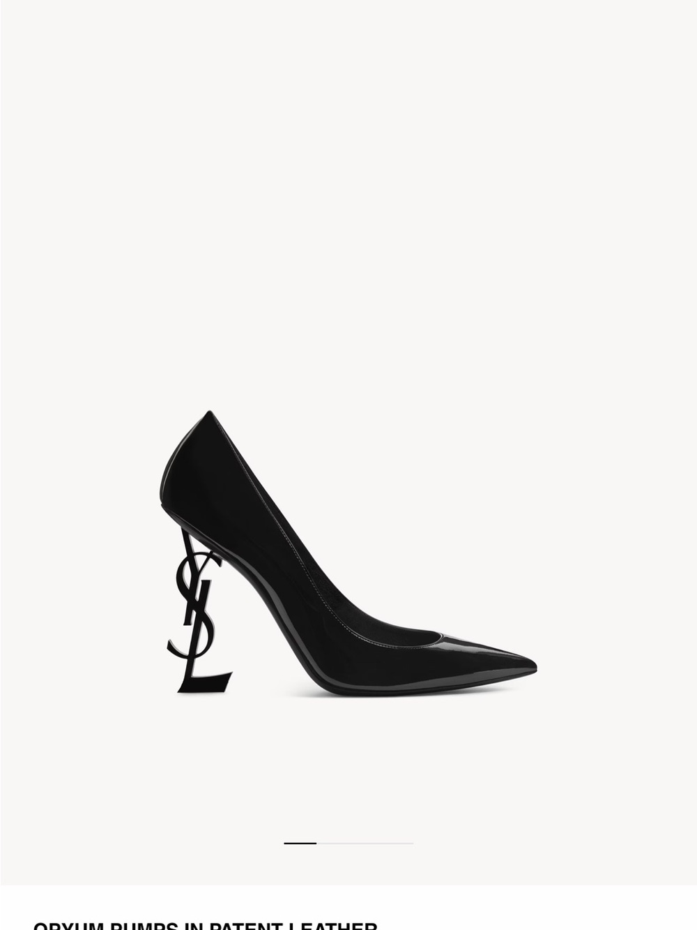 Saint Laurent Black Patent Pointed-Toe Pumps with YSL Sculpted Heels - Picture 7 of 7
